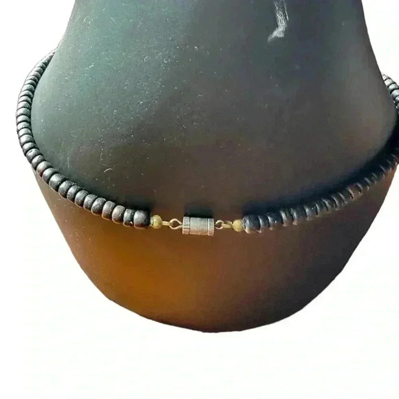 Vintage Wooden Cube Necklace 20” - Picture 2 of 2